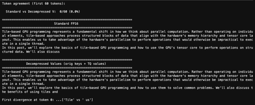 Side by side text comparison